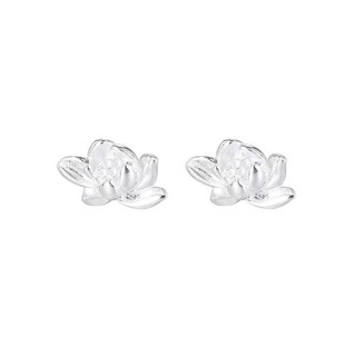S925 Bạc Bông Tai Sen Bông Tai Thời Trang Đơn Giản Nữ Trang Sức Quà Tặng