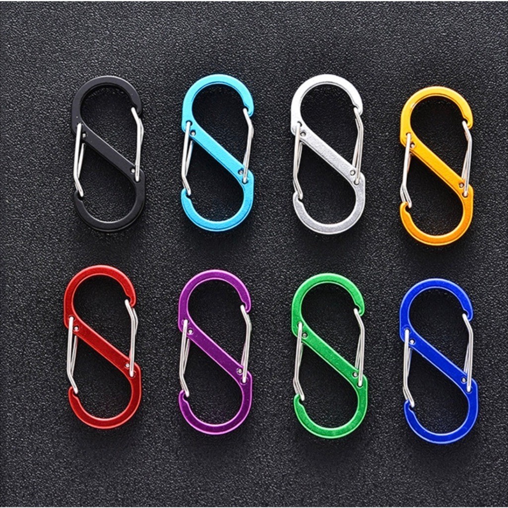 Móc khóa carabiner loại S ngoài trời bằng hợp kim nhôm