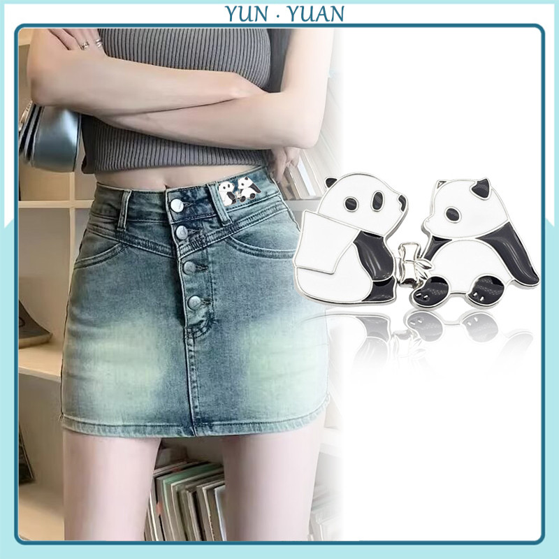 [Yunyuan] Khóa thắt lưng gấu trúc thời trang Thắt lưng Cinch Quần điều chỉnh nhỏ Khóa điều chỉnh thắt lưng