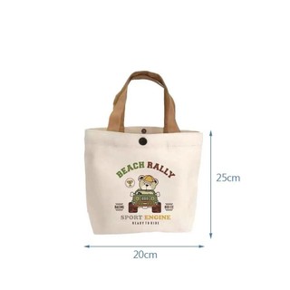 SAVORBOX Túi Tote vải, Túi xách Mini hoạt hình đào, Túi lưu trữ vải dung tích lớn thời trang dã ngoại