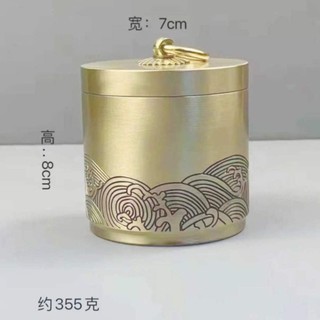 Gạt tàn tròn bằng đồng nguyên chất có nắp Quà tặng kinh doanh Phòng khách Bàn cà phê Văn phòng Sáng tạo Độc đáo Hợp thời trang Gạt tàn ô tô