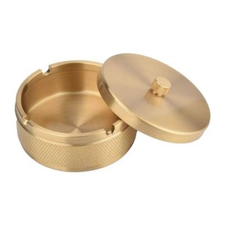 Gạt tàn tròn bằng đồng nguyên chất có nắp Quà tặng kinh doanh Phòng khách Bàn cà phê Văn phòng Sáng tạo Độc đáo Hợp thời trang Gạt tàn ô tô