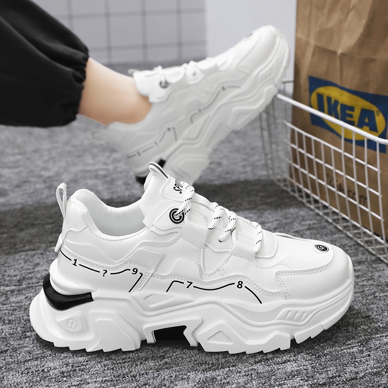 Giày Nam Mùa Xuân Mới Thoáng Khí Giày Trắng Nam Phong Cách Hàn Quốc Thời Trang Phù Hợp Với Giày sneaker Tăng Chiều Cao Giày Thường Ngày Cho Torre