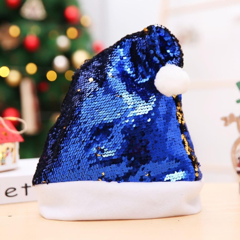Mũ đổi màu MERIGGIARE, Mũ ông già Noel đổi màu đính cườm, Năm hạnh phúc Thoải mái mềm mại Mũ Giáng sinh đa năng dành cho nữ