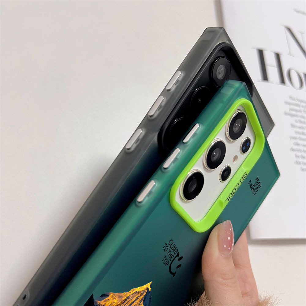 Phong cảnh tuyệt vời của Meili Snow Mountain Micro Matte Hard Frosted Case cho Samsung S25 Ultra S24 Ultra S23U Galaxy S24 + S24FE S22U S20FE S21 S20 Vỏ chống sốc chống vân tay