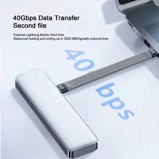 Cáp USB4.0 linh hoạt HAVENLYCO, Dây sạc nhanh PD 240W USB C sang Type C, Chip đánh dấu điện tử chuyên nghiệp Cáp dữ liệu ngắn 8K 60HZ