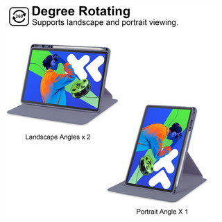 360 ° Xoay Acrylic Dành Cho Lenovo Idea Tab Pro 12.7 12 7 Ốp Lưng TB373FU TB375FC Xiaoxin Pad Pro 12.7 2025 Thế Hệ 2 P12 12.7 Pad 11 M11 K11 B11 Vỏ Máy Tính Bảng Có Giá Đỡ Bút Chì