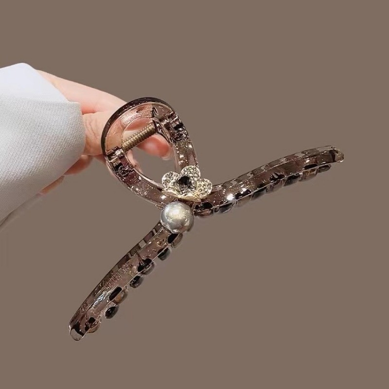 Mauropoli [Sẵn Sàng] Kẹp Tóc Đầu Sau Nữ Phong Cách Mới Ánh Sáng Cao Cấp Phong Cách Sang Trọng Kẹp Tóc Tinh Tế Cao Cấp Mũ Đội Đầu Kẹp Cá Mập