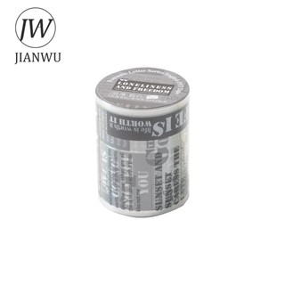 Jianwu 60mm * 200cm Lãng Mạn Dòng Chữ Vintage Tiếng Anh Văn Bản Chất Liệu Cắt Băng PET Sáng Tạo DIY Tạp Chí Văn Phòng Phẩm
