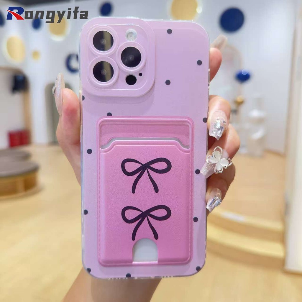 Nơ Túi Đựng Thẻ Dành Cho Samsung Galaxy M55 M54 M35 M15 M14 M23 F23 M33 M52 M53 5G M13 F13 4G M30 M31 Prime F41 M30S M21 M21S Ví Đựng Vỏ Mềm Chống Sốc Chống Rơi