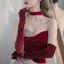 Găng Tay Nhung Vàng DARON, Găng Tay Tiệc Co Giãn Sang Trọng, Đạo Cụ Chụp Ảnh Thanh Lịch Biểu Diễn Sân Khấu Giữ Ấm Găng Tay Dài Mùa Đông