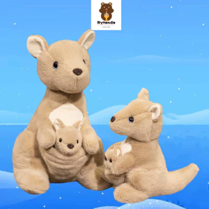 Đồ chơi sang trọng Kangaroo thực tế Sáng tạo Mẹ dễ thương Con búp bê Kangaroo Trang trí máy tính để bàn Gối phòng ngủ Trang trí giường Đồ chơi trẻ em Mềm mại và thoải mái Quà tặng sinh nhật Quà tặng Giáng sinh