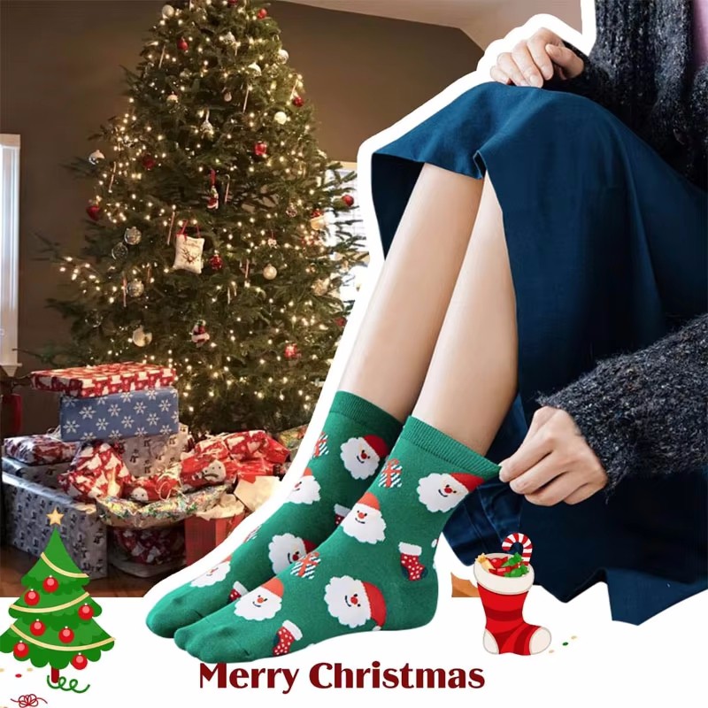 Hoạt Hình Giữa Ống Ông Già Noel Nai Sừng Tấm Snowdoll Màu Đỏ Dễ Thương Thoải Mái Tầng Ngủ Tất