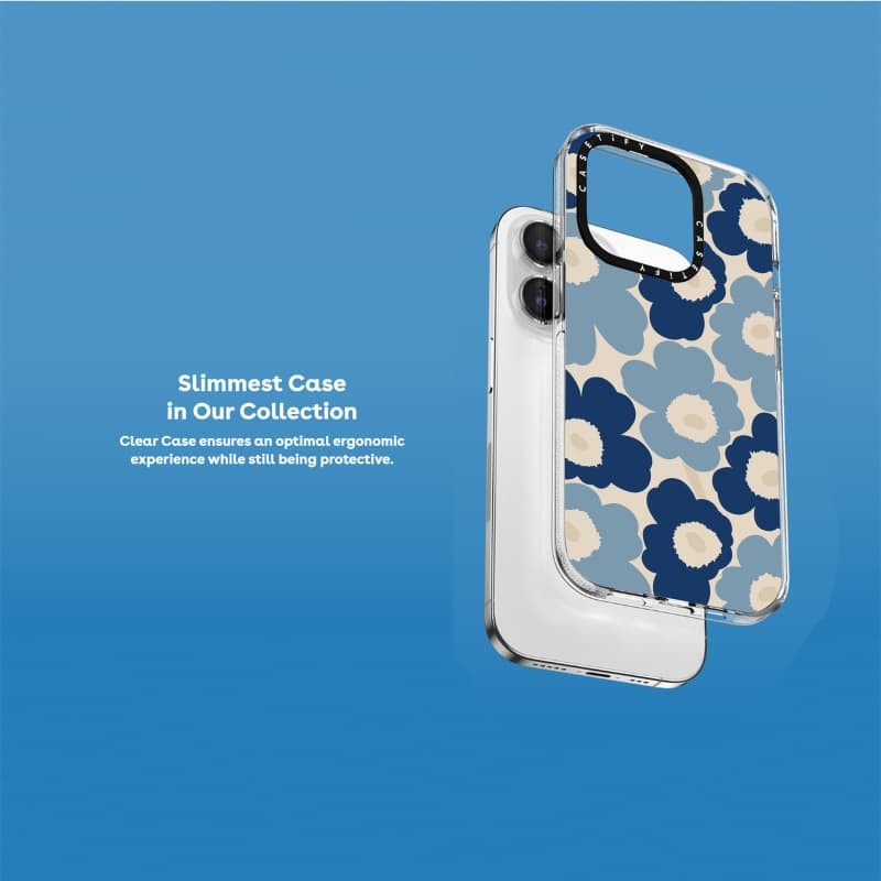 Casetify X Hoa Xanh Hút Từ Tính Trong Suốt Cứng Acrylic Mặt Sau TPU Edge Ốp Lưng Điện Thoại Ốp Lưng Tác Động Cho Apple IPhone 13 14 15 Pro Max