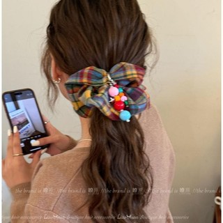 Phiên bản Hàn Quốc Thời trang Vui nhộn Rainbow Kẻ sọc Dây buộc tóc