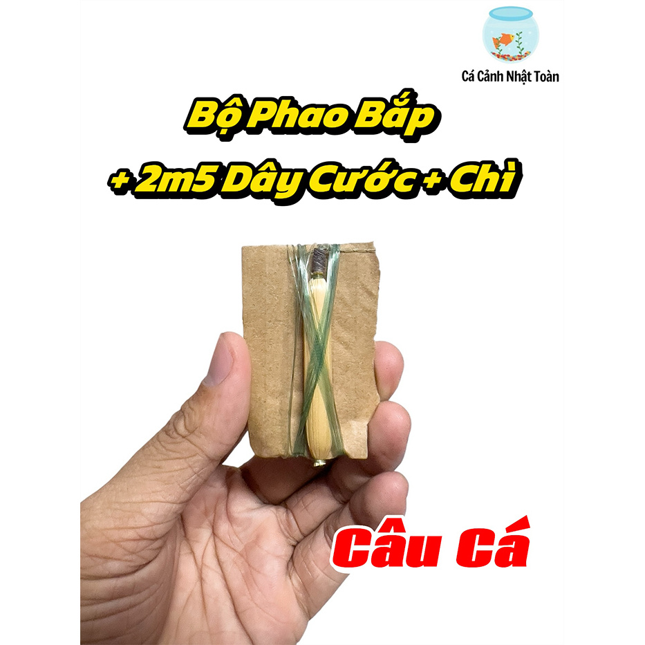 (3 Phao) Phao Bắp + 2m5 Dây Cước + Chì Câu Cá