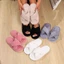 THEGIRL8B Dép vải nhung, Dép trượt sang trọng thông thường có mũi hở, Dép đế mềm chống trượt thời trang dành cho nữ mùa đông