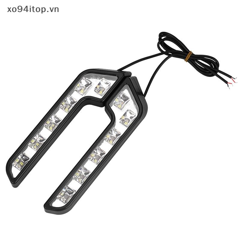 Xoitop 2 Chiếc 6 LED 12V Hình Chữ L Đèn Chạy Ban Ngày, Đèn Sương Mù, Chống Nước, Thay Thế Ô Tô VN