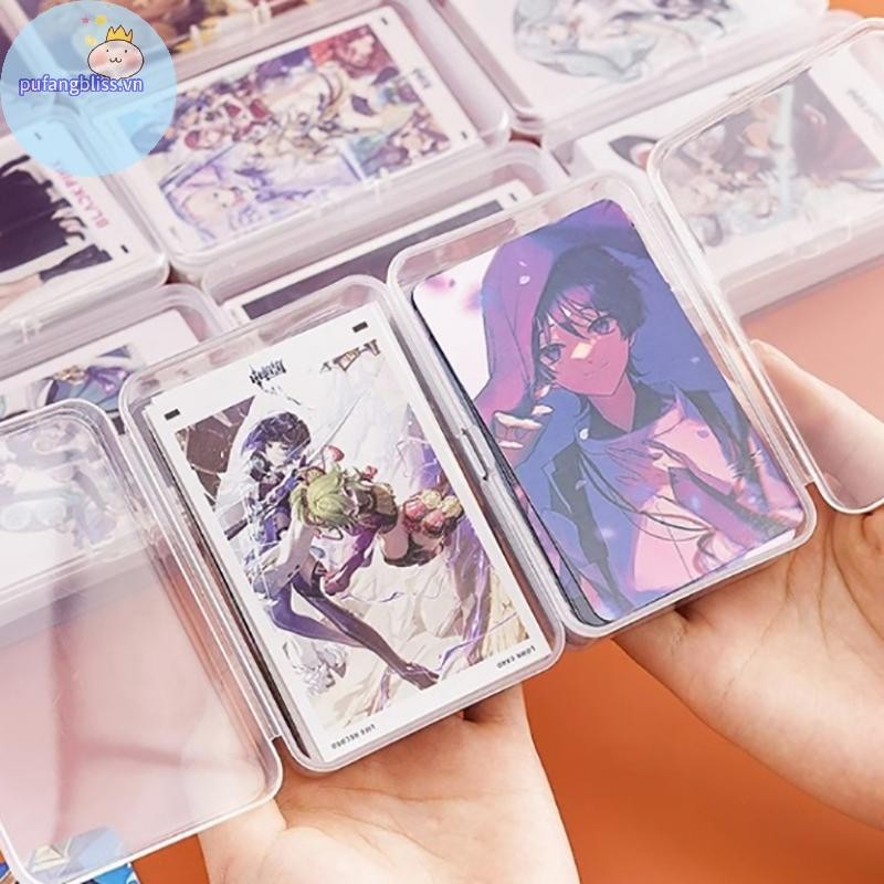 Pufangbliss Mới Trong Suốt Nhựa Hộp Bảo Quản Photocards Thẻ Nhỏ Hộp Bảo Quản Bàn Tổ Chức Hộp Phân Loại Văn Phòng Phẩm VN