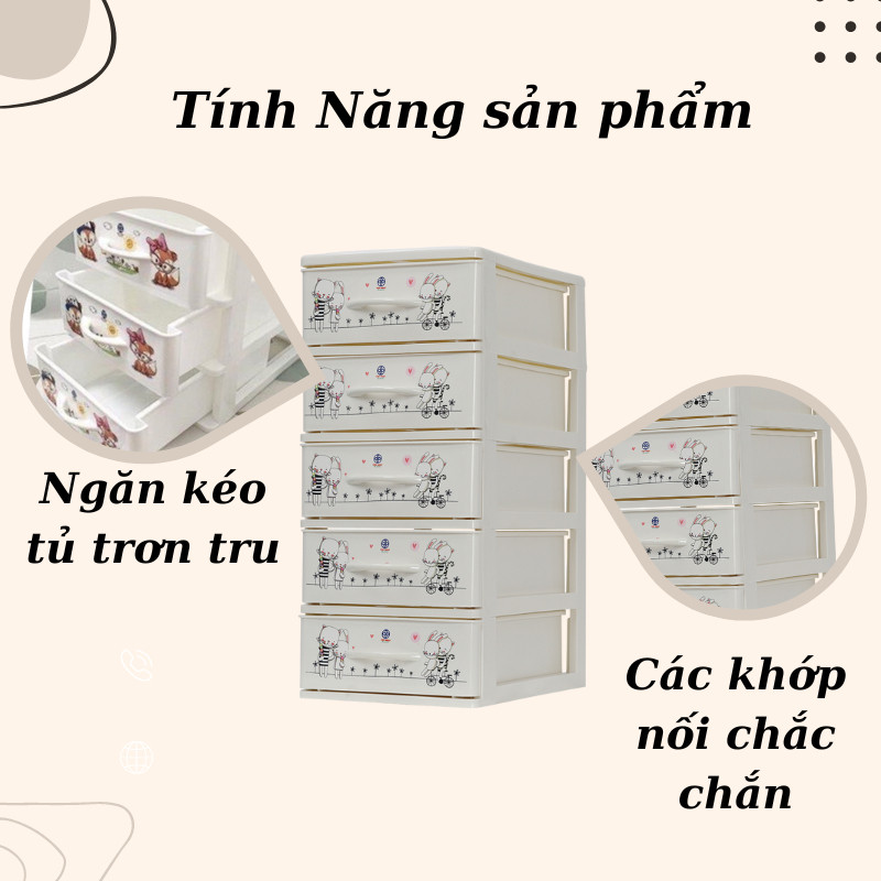 Tủ Nhựa Mini Để Bàn Việt Nhật. Tủ Hoa Bé 3T 4T 5T Nhỏ Gọn Đụng Thuốc, Mỹ Phẩm, Đồ Dùng Học tập.