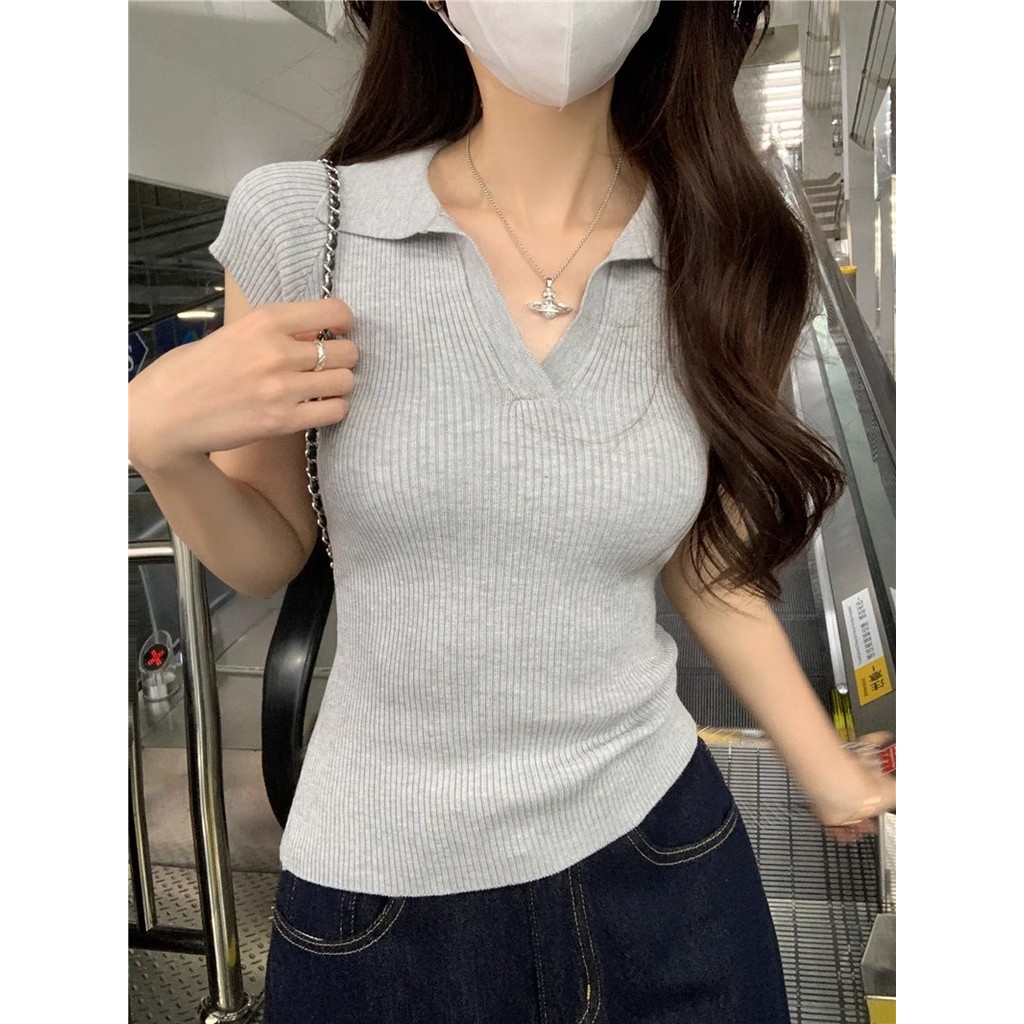 SUXI Áo sơ mi ngắn tay màu trơn đơn giản, phù hợp mùa hè dành cho nữ