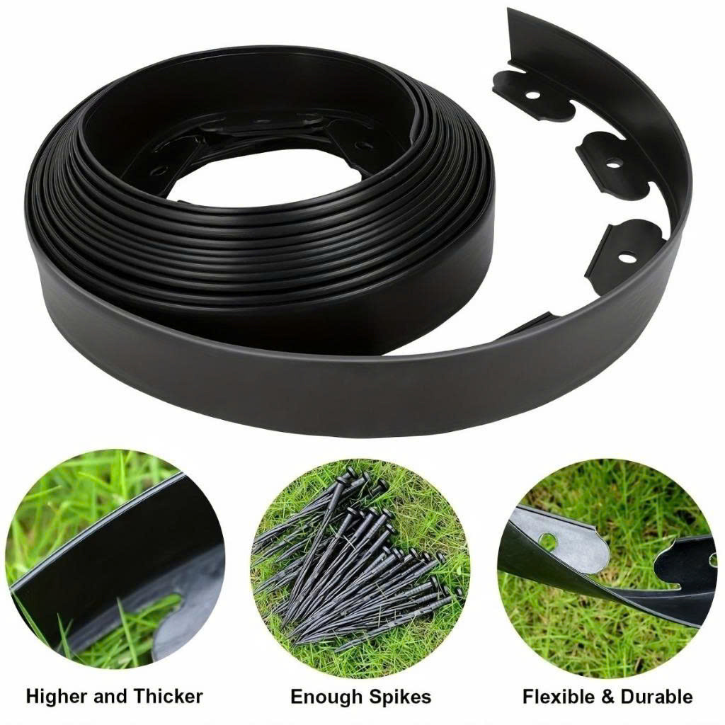Vách Ngăn Cỏ Sân Vườn Tháp Xanh LS10 - Thanh Chắn Đất, Đá, Định Hình Cảnh Quan Chuyên Nghiệp (Cuộn 10m Kèm Đinh)
