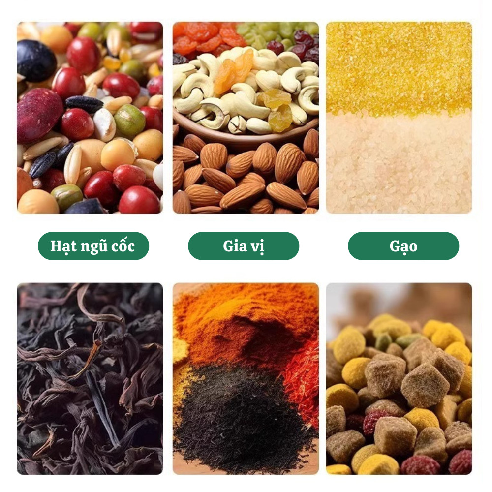 Set 5 Túi Đựng Ngũ Cốc Có Vòi Rót, Tay Cầm Tiện Lợi, Túi Đựng Thực Phẩm Khô Trong Suốt Chống Ẩm Mốc