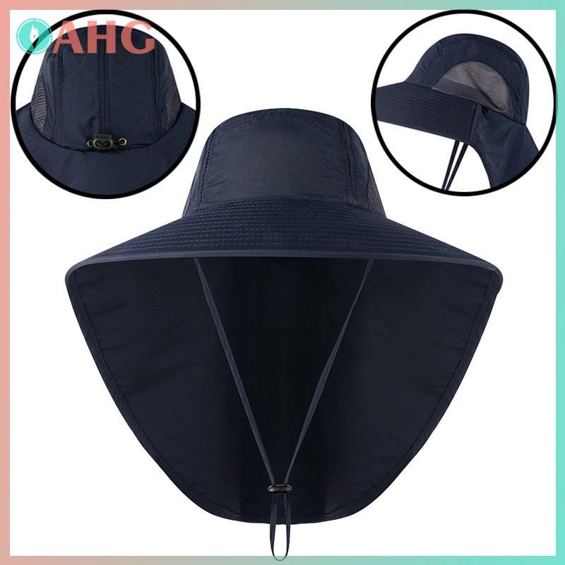 Mũ chống nắng vành rộng cho nam, làm từ nylon, điều chỉnh được và chống nước, phù hợp đi bộ đường dài và cắm trại