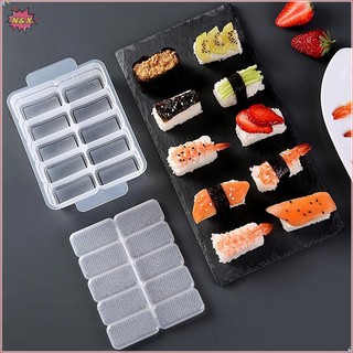 N & X 5 / 10 Lưới Khuôn Cơm Sushi Hộp Bảo Quản Áp Lực Chống Dính Dụng Cụ Ăn Trưa DIY Nhà Bếp Khuôn Onigiri Trong Suốt.