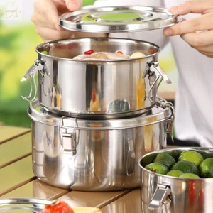 Hộp Cơm Trưa AWNGD, Hộp Đựng Thực Phẩm Tròn Kín, Trái Cây Rau Quả Thép Không Gỉ 304 Hộp Giữ Tươi Chống Rò Rỉ Đi Lại
