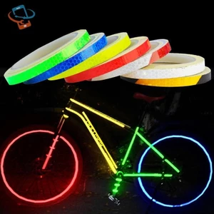 1cm * 8m Xe Đạp Dán Băng Phản Quang Huỳnh Quang Xe Đạp Dải Băng Đi Xe Đạp Cho Mũ Bảo Hiểm Xe Máy Xe Tay Ga VN