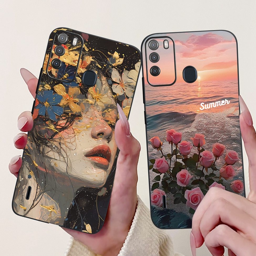 Ốp điện thoại ITEL Vision 1 Pro ITEL S16 Vỏ silicon thẩm mỹ mèo dễ thương thời trang sơn hoa mềm