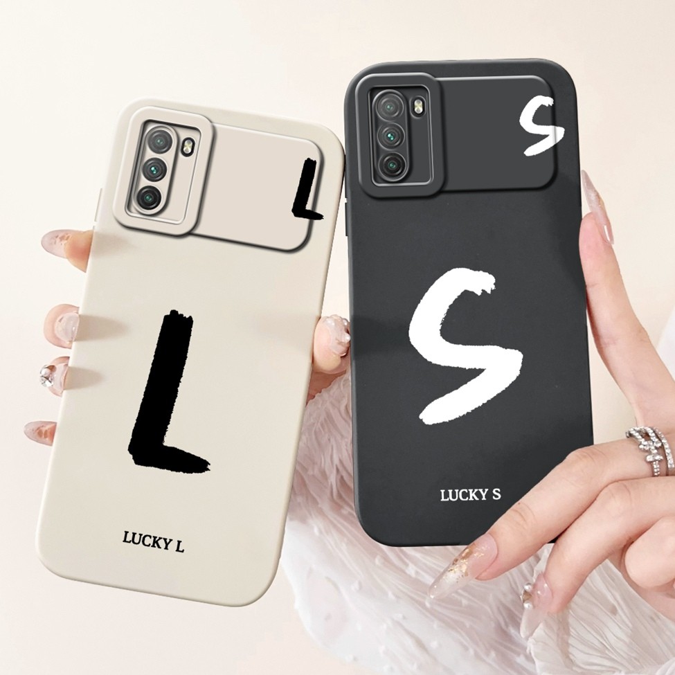 Dành Cho Poco M3 Ốp Lưng Chữ Thời Trang Đơn Giản Thiết Kế Họa Tiết A-Z Vỏ Silicon Chống Sốc M2010J19CG M2010J19CI