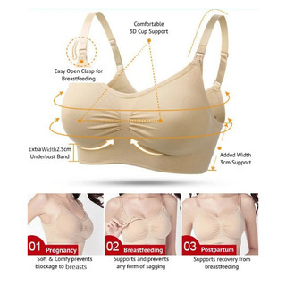 Brelira Áo ngực cho con bú không dây dành cho phụ nữ mang thai cỡ lớn có khóa mở phía trước và vừa vặn có thể điều chỉnh - Ngăn ngừa tràn sữa khi mang thai và cho con bú với đồ lót thoải mái.