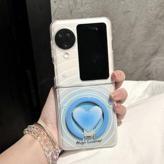 Ốp Điện Thoại Gấp Oppo Find N3 Flip Boyang Thiết Kế Trong Suốt Hào Quang Nhuộm Trái Tim Từ Giá Đỡ Vòng Tay Cứng tpu Vỏ Điện Thoại