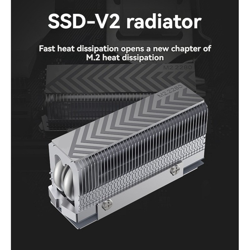 M.2 2280 NVMe SSD Tản Nhiệt Làm Mát Ống Nhiệt Kép Hiệu Suất Cao Miếng Lót Nhiệt Cho 2280 SSD PC Máy Tính SSD Cooler
