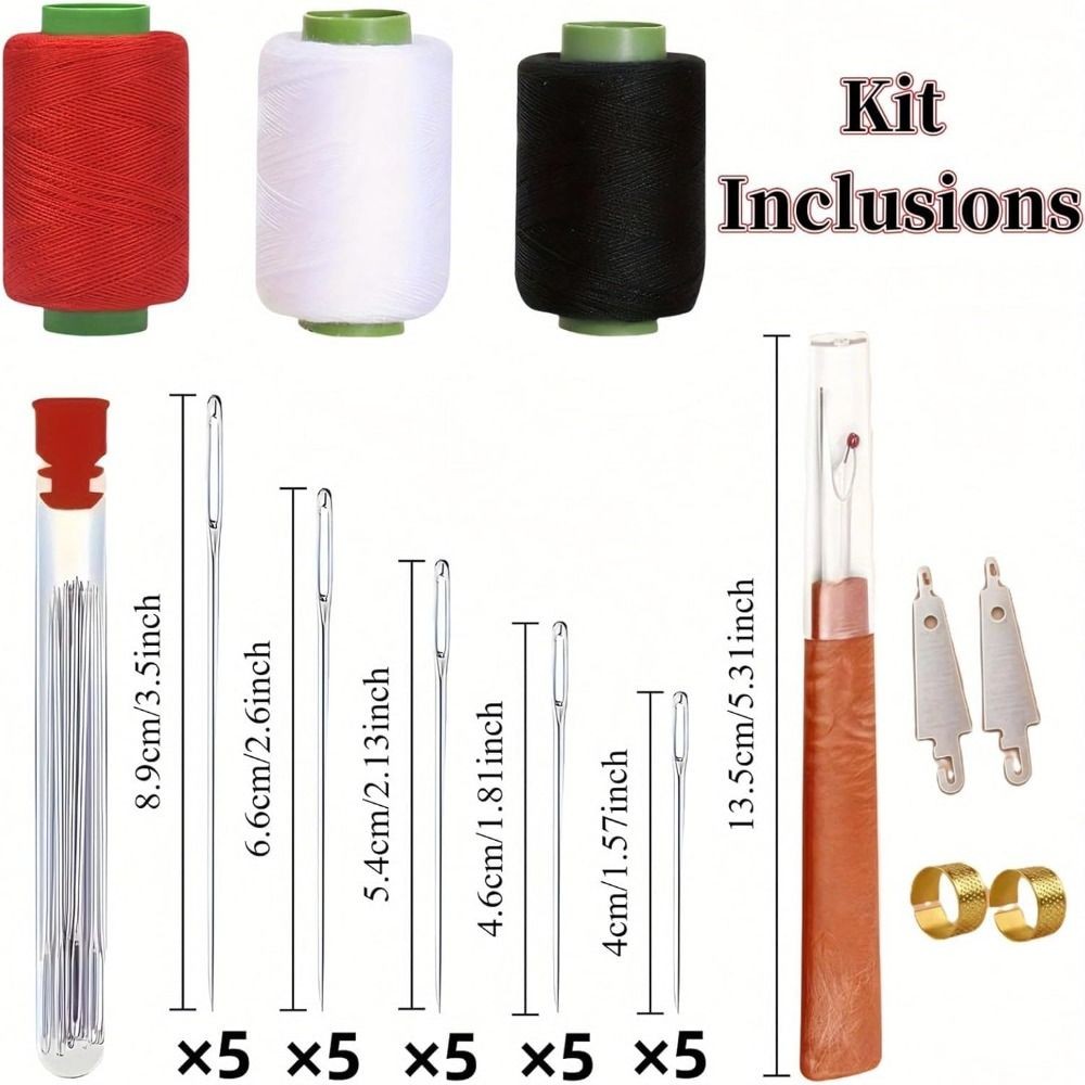 BAMBOOB Bộ dụng cụ may vá 31/34/37 món, sửa chữa đa năng, chỉ kim, di động, kèm kim may quilt trên cùng