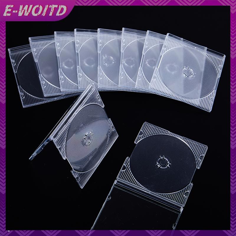 E-WOITD 5 / 10 Chiếc Hộ Gia Đình Tiêu Chuẩn Đĩa Đơn Hộp Bảo Quản DVD Ốp Lưng CD Nhựa Trống Trong Suốt Hộp CD Đĩa CD E-WOITD