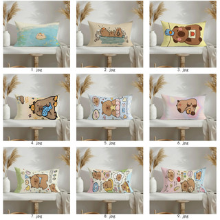Vỏ gối hình chữ nhật bằng vải Polyester in một mặt dễ thương Capybara Quà tặng trang trí ghế Sofa tại nhà cho bạn bè (Không lõi)