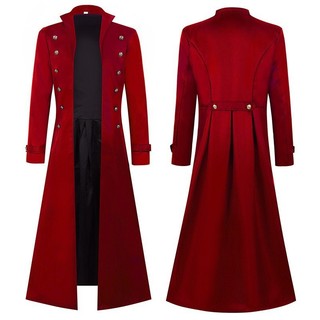 2025 Nam Hơi Nước Retro Dài Áo Khoác Nam Gothic Gió Victoria Thời Đại Áo Sơ Mi Phù Hợp Với