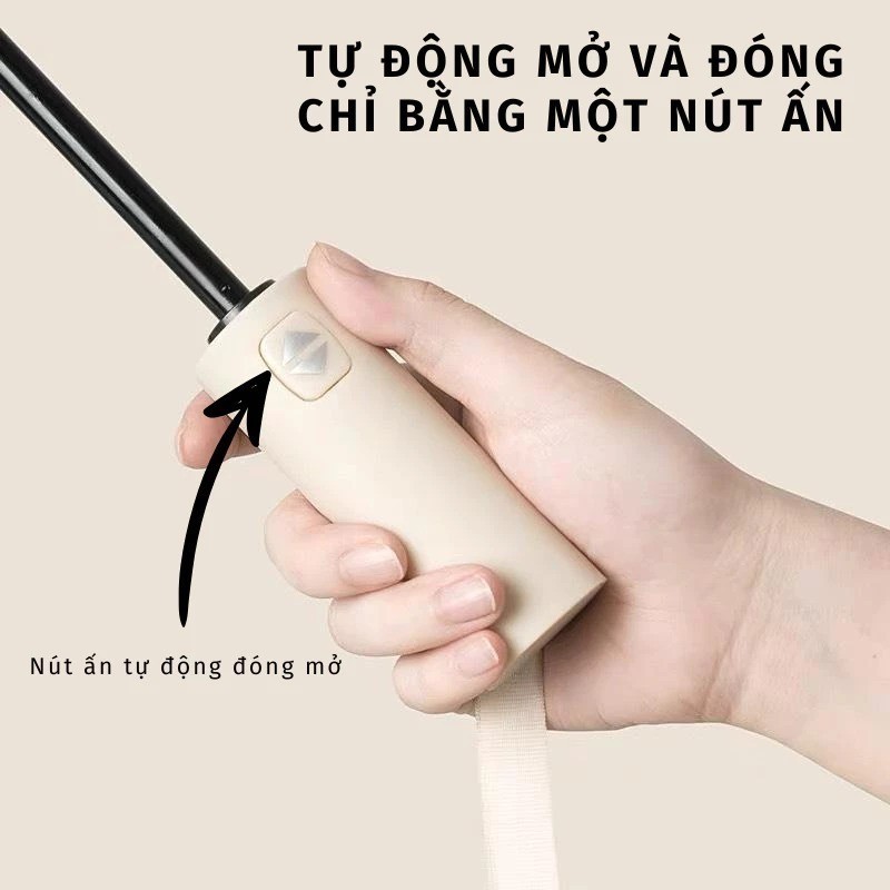 Ô Dù Che Mưa Ô Đi Nắng Gấp Gọn TỰ ĐỘNG 2 Chiều, Dù Chống Nắng Cầm Tay 3 Lớp Chống Tia UV