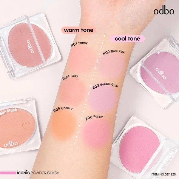 Phấn Má Hồng ODBO OD1325 Iconic Powder Blush 4.2g phấn mịn bám lì lâu trôi