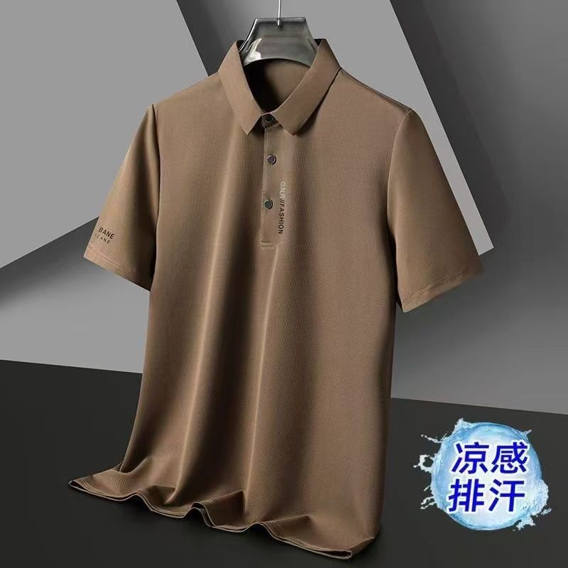 Nam Áo Polo Băng Lụa thoáng khí cổ ngắn, thời trang mùa hè