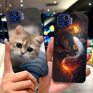 Dành Cho Motorola One 5G 2020 Vỏ Rồng Mát Trái Tim Tình Yêu Hoạt Hình Silicon Mềm TPU Màu Đen Cho Moto One 5G Vỏ Điện Thoại