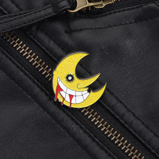 Balo kim loại pin họa tiết Soul Eater Nhật Bản, thổ cẩm kinh dị mặt trăng - quà tặng bạn bè