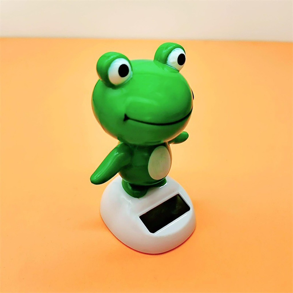 Chạy Bằng Năng Lượng Mặt Trời Bobble Head Ếch Năng Lượng Mặt Trời Nhảy Múa Đầu Lắc Đồ Chơi Bảng Điều Khiển Ô Tô Trang Trí
