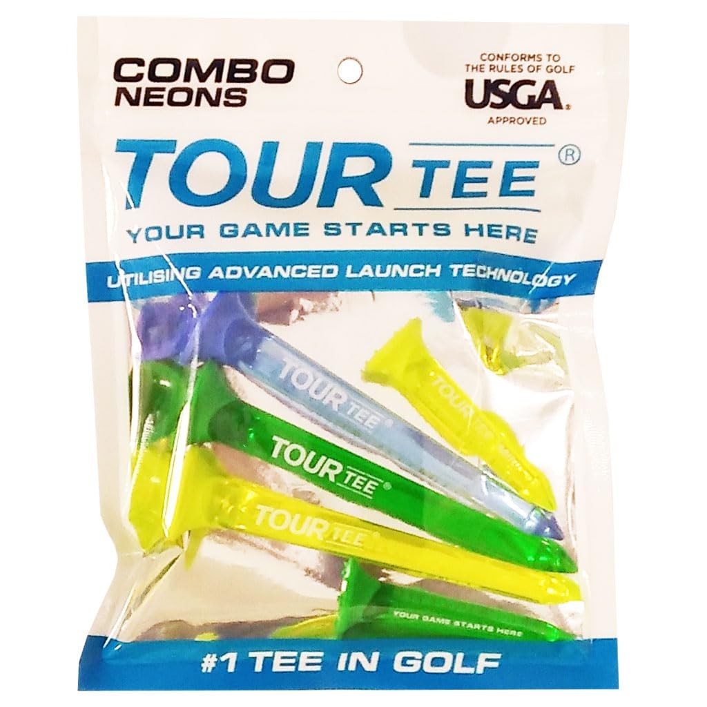 Tour Tee Combo Neon – Tee golf neon, bền cao su & polycarbonate, tăng độ chính xác khi đánh driver