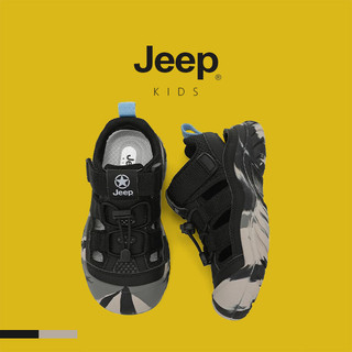 JEEP Giày sandal ngón chân cho bé trai mùa hè 2025, đế mềm thoáng khí, đi biển, phong cách thể thao nhẹ, size lớn