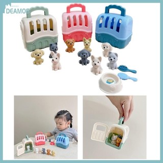 De Giả Vờ Chơi Mini Lồng Chó Đồ Chơi Mô Phỏng Thú Cưng Nuôi Dạy Học Tập Giáo Dục Cô Gái
