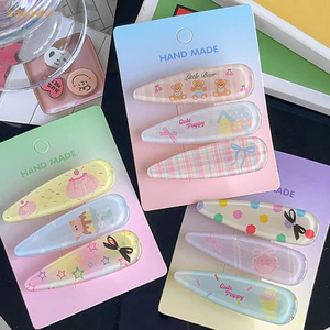 Siyuyan 3 Cái / bộ Kẹo Màu Tóc Nổ Kẹp Mùa Hè Kẹp Tóc Acrylic Barrette Tóc Bên Kẹp Cho Bé Gái Phụ Kiện Tóc VN